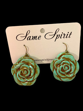 Turquoise Rose Earring