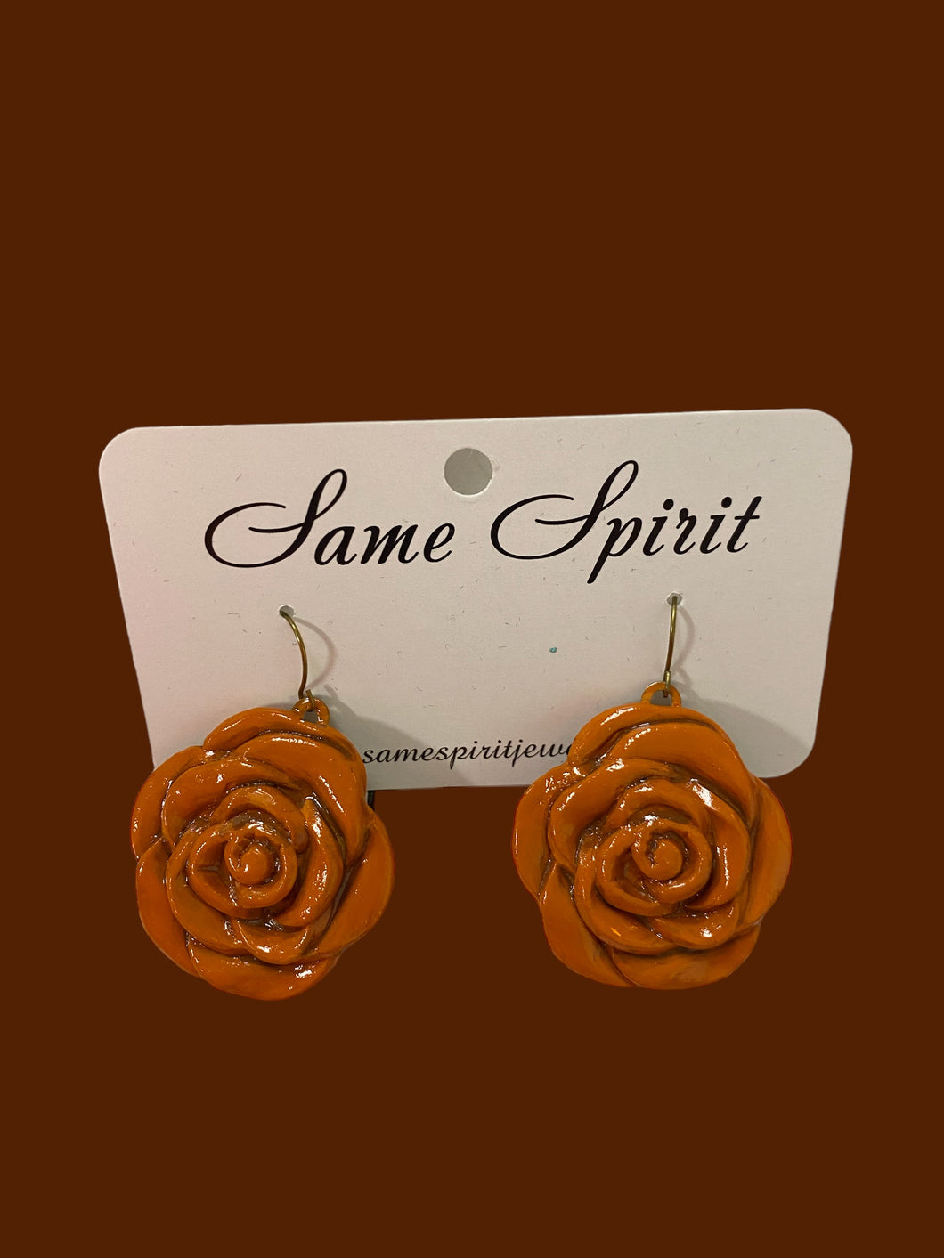 Orange Rose Earring