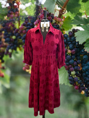 Wine Dot Dress