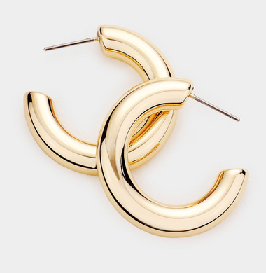 Gold Half Hoops