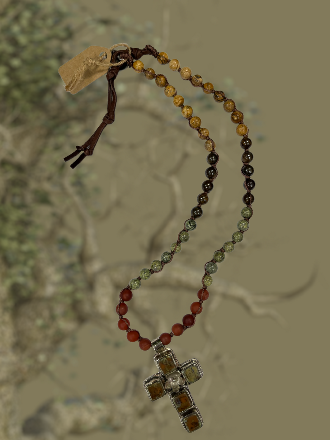 Czech Glass Cross Necklace