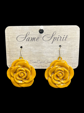 Mustard Rose Earring