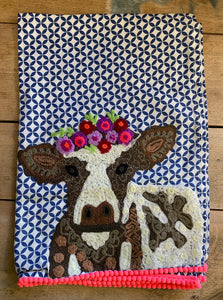 Floral Cow Tea Towel