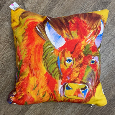 Orange Buffalo Pillow