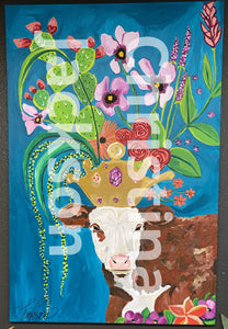 Crowned Cow Painting