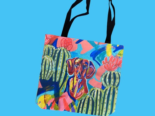 Abstract Dachshund Tote