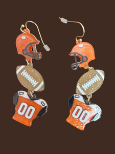 Orange Glitter Game Earrings Sale