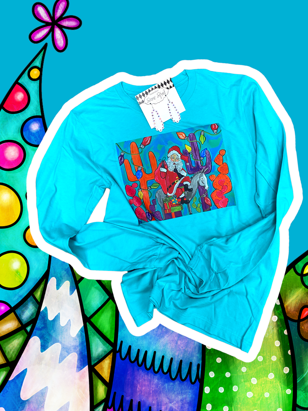 Teal Desert Santa Long Sleeve