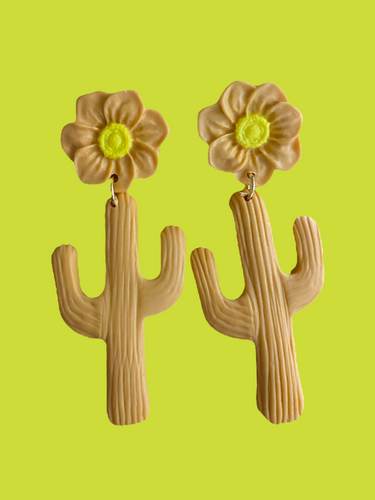 Peach Cactus Flower Earring Sale