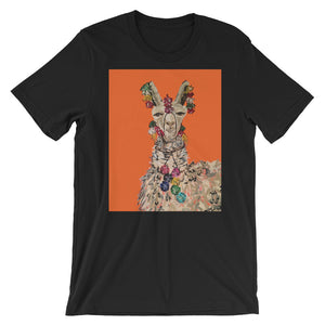 Orange Llama Short-Sleeve Unisex T-Shirt
