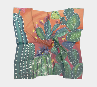 Cactus Flower Silk Scarf