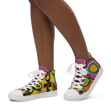 Suzani high top canvas shoes