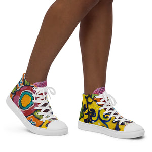 Suzani high top canvas shoes