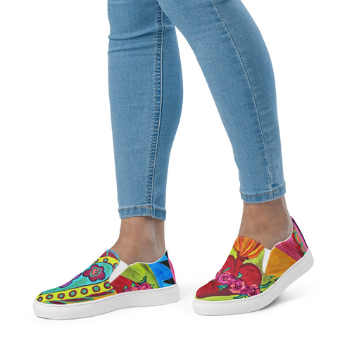 Sacred heart slip-on canvas shoes